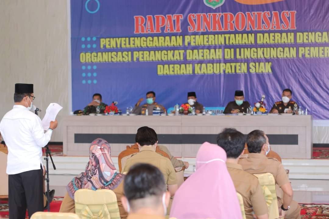 Bupati Siak Pimpin Rapat Sinkronisasi Penyelenggaraan Pemerintah Daerah dengan OPD